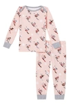 Bedhead Pajamas Babies' Print Fitted Two-piece Stretch Organic Cotton Pajamas In Ski Bunnies
