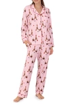 Bedhead Pajamas Stretch Organic Cotton Pajamas In Pink/christmas