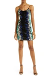 Alice And Olivia Nelle Sequin Minidress In Royalty/multi
