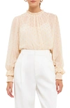Endless Rose Gold Dot Print Top In Cream