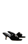 Tory Burch Eleanor Diamante-logo 65mm Mules In Black