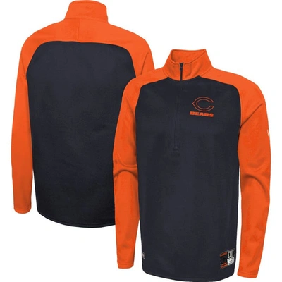 New Era Navy Chicago Bears Combine Authentic O-line Raglan Half-zip Jacket