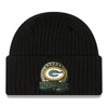 NEW ERA YOUTH NEW ERA BLACK GREEN BAY PACKERS 2022 SALUTE TO SERVICE KNIT HAT
