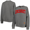 Pressbox Heather Charcoal Cincinnati Bearcats Moose Quilted Pullover Sweatshirt In Heather Gray