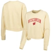 League Collegiate Wear Cream Wisconsin Badgers Classic Campus Corded Timber Sweatshirt In Cream