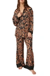 Free People Dreamy Days Mixed Print Pajamas In Black Combo