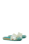 Tory Burch Clear Bubble Jelly Flat Sandals In Iridescent