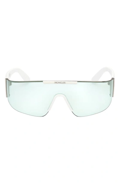 Moncler Ombrate Shield Sunglasses In Aqua / White