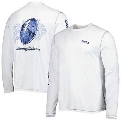 Tommy Bahama White Seattle Seahawks Laces Out Billboard Long Sleeve T-shirt