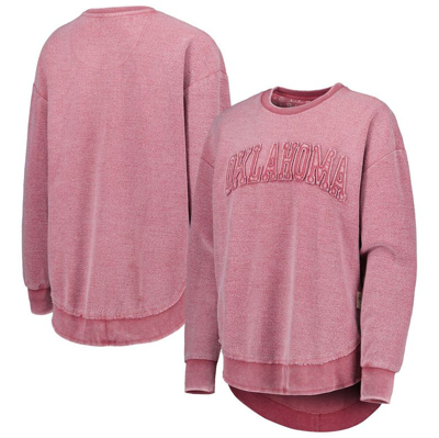 Pressbox Crimson Oklahoma Sooners Ponchoville Pullover Sweatshirt
