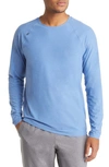 Rhone Crew Neck Long Sleeve T-shirt In Ice Blue Heather