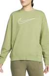 Nike Women's Dri-fit Get Fit Graphic Crewneck Sweatshirt In Green