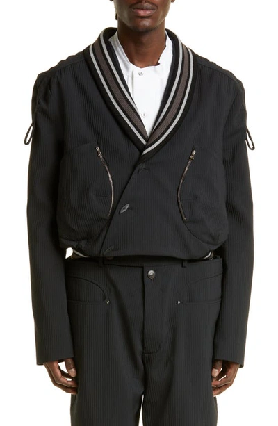 格安SALEスタート！ Kiko Kostadinov Ribbed-detail Cropped Blazer In Black | ModeSens ジャケット・アウター