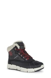 Geox Flexyper Abx Ankle Boots In Dark Grey/ Bordeaux