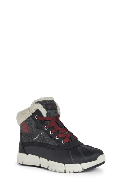 Geox Kids' Flexyper Abx Ankle Boots In Grey