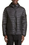 Stone Island Hooded Down Puffer Jacket In Black