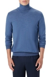 Bugatchi Turtleneck Wool Sweater In Denim