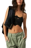 Free People Athena Scallop Crochet Bralette In Black