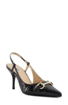 Dune London Click Croc Embossed Pointed Toe Pump In Black