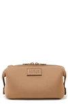 Dagne Dover Small Hunter Water Resistant Toiletry Bag In Camel