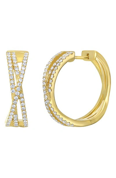 Bony Levy Solstice Diamond Crossover Hoop Earrings In 18k Yellow Gold