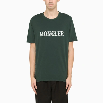 Moncler Genius Grey T-shirt With Logo In Green