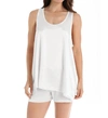 PJ HARLOW Laura Satin Racerback Tank in Pearl