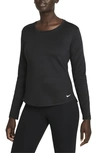 Nike Women's Therma-fit One Long-sleeve Top In Black/ White
