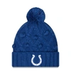 New Era Royal Indianapolis Colts Toasty Cuffed Knit Hat With Pom In Royal