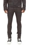 Hvman Strat Overspray Stretch Super Skinny Jeans In Burg