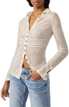 Free People Sequin Ruched Shirt In Champagne Dreams
