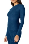 Beyond Yoga Featherweight Inner Circle Cutout Knit Top In Celestial Blue Heath