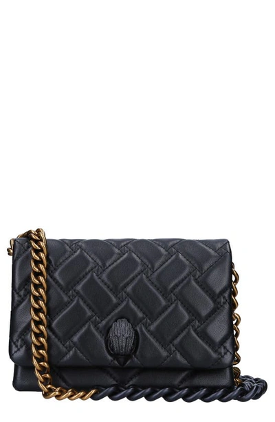 Kurt Geiger Mini Kensington Quilted Leather Crossbody Bag In Black