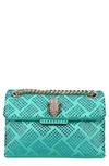 Kurt Geiger Mini Kensington Embellished Fabric Convertible Crossbody Bag In Green