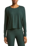 Beyond Yoga Featherweight Long Sleeve T-shirt In Forest Green