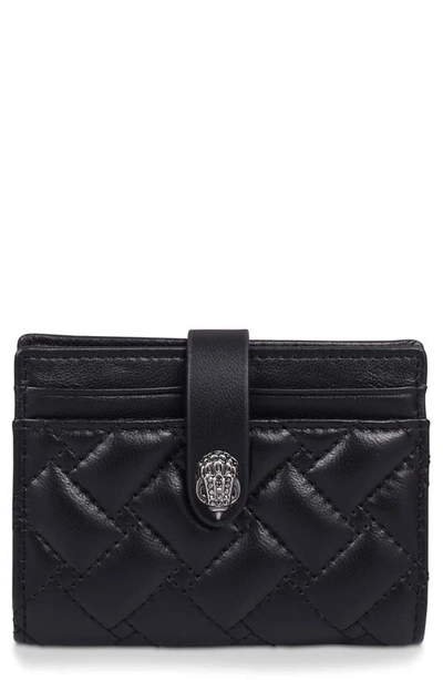 Kurt Geiger Multi-card Quilted-leather Holder In Black