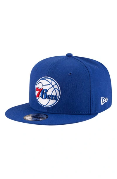 New Era Royal Philadelphia 76ers Official Team Color 9fifty Adjustable Snapback Hat