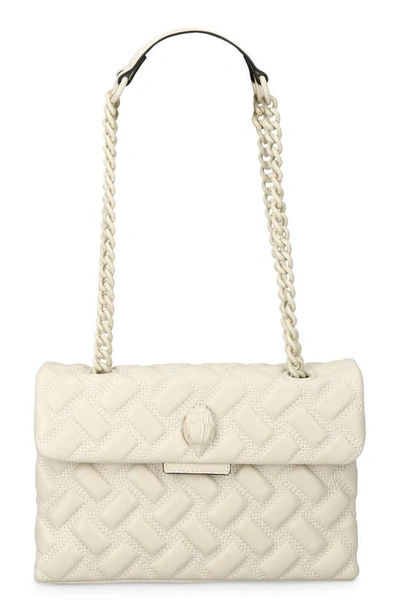 Kurt Geiger Kensington Drench Leather Convertible Shoulder Bag In Natural