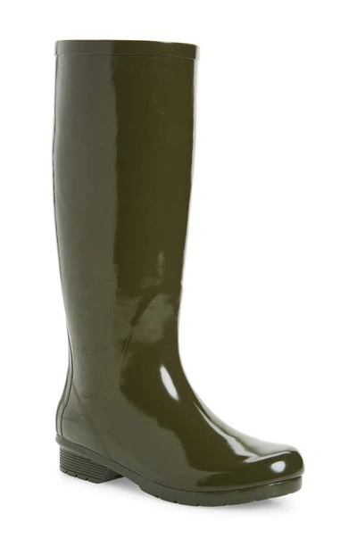Chooka Polished Waterproof Tall Rain Boot In Olive