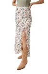 Free People Femme Edge Floral Side Tie Maxi Shirt In Ivory Combo