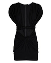 Laquan Smith Twist Detail Plunge Neck Cutout Dress In Black