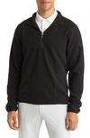 Cutter & Buck Cascade Eco Fleece Mens Quarter Zip Jacket In Black