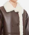 Stand Studio Hayley Faux Leather And Shearling Coat In Brown
