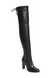 Stuart Weitzman Highland 95mm Over-the-knee Boots In Black Leather