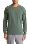 Rhone Crew Neck Long Sleeve T-shirt In Camping Green