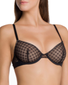 WOLFORD SHEER LOGO-EMBROIDERED DEMI BRA