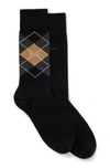 Hugo Boss Two-pack Of Regular-length Socks In A Cotton Blend In Black