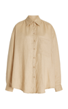 Aexae Exclusive Linen Woven Shirt In Beige