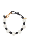 JOIE DIGIOVANNI KNOTTED LEATHER; PEARL SNAKE BRACELET