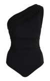Haight Crepe Maria Asymmetric One Piece Swimsuit In Black
